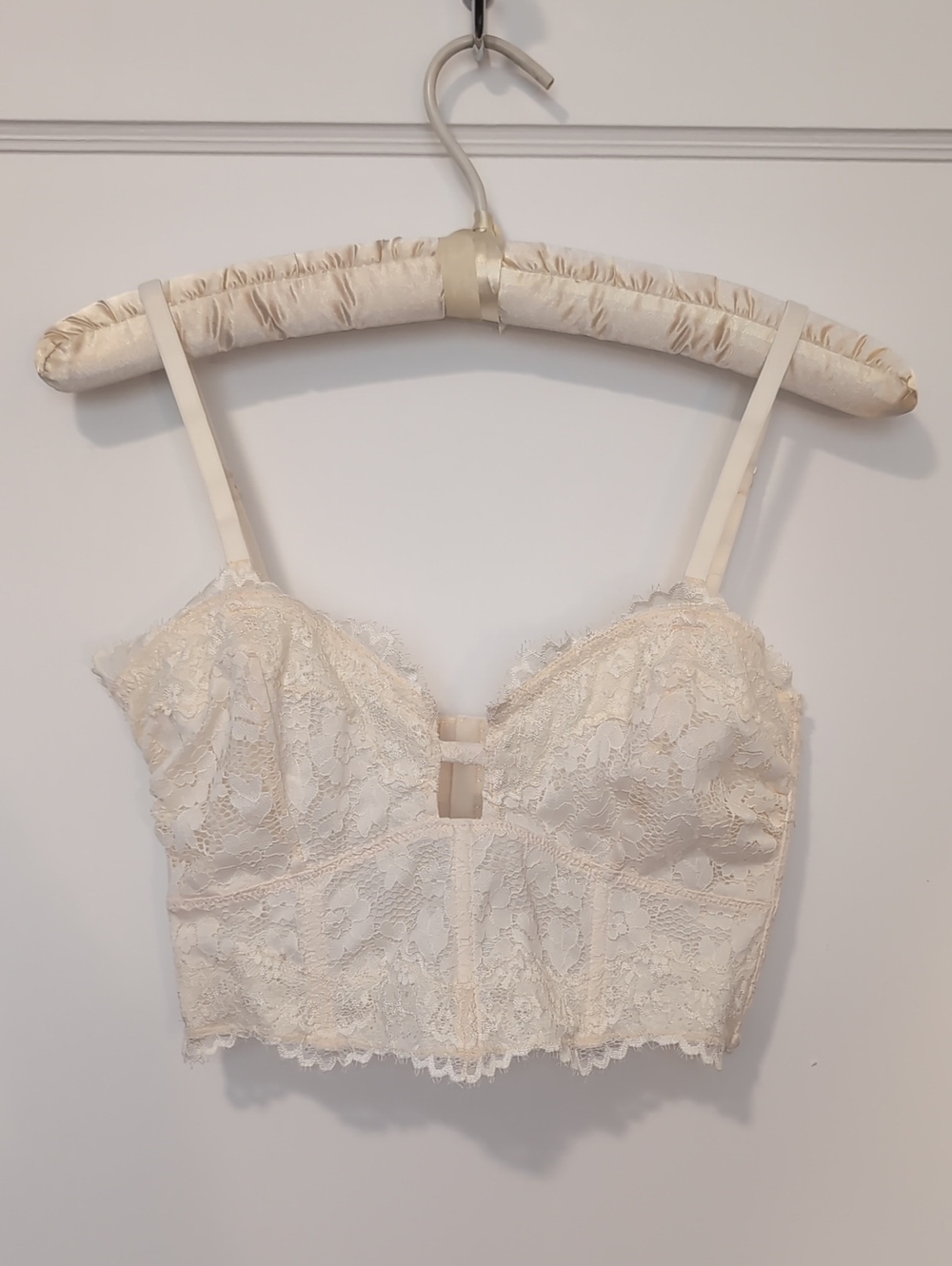 Spell Cream Lace Longline Bralette